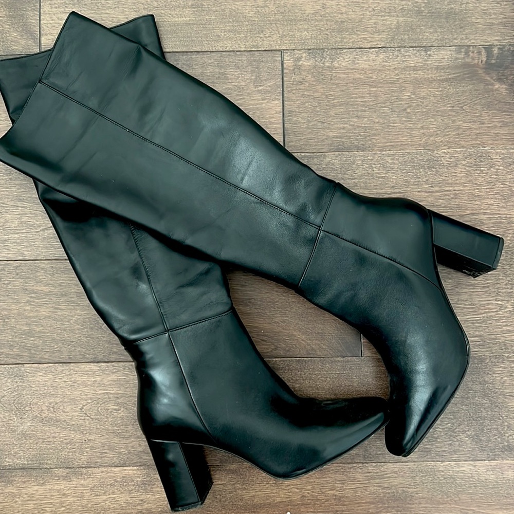 Leather Knee-High Boots
